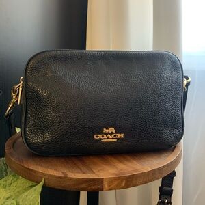 Coach Jes Black Pebbled Leather Crossbody Bag F39856